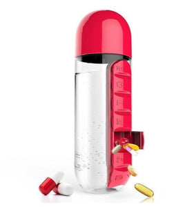 Portable 2 in 1 Water Bottle Pill Box