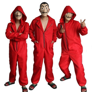 Heist Original Red Jumpsuit Costume and Mask