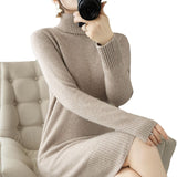 Turtleneck Long Sleeve Knitted Dress