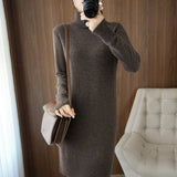 Turtleneck Long Sleeve Knitted Dress