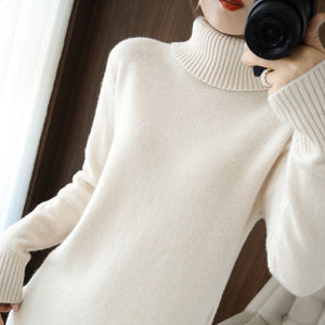 Turtleneck Long Sleeve Knitted Dress